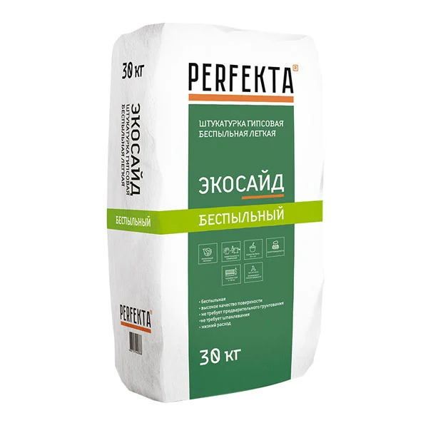 Штукатурка гипсовая беспыльная  PERFEKTA Экосайд, 30 кг