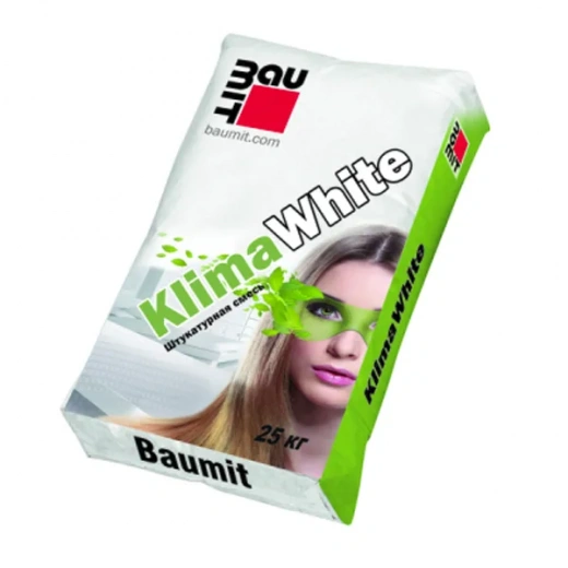 Штукатурка цементно-известковая Baumit KlimaWhite, 25кг
