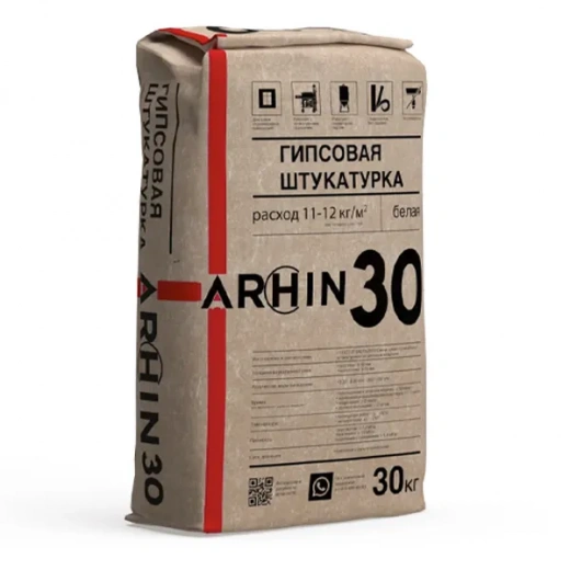 Штукатурка гипсовая ARCHin №30 белая, 30 кг
